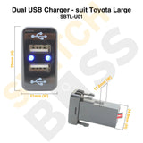 Dual USB Charger - suit Toyota Large