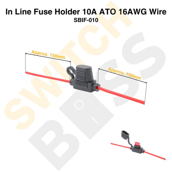 In Line Fuse Holder 10A 16AWG Wire