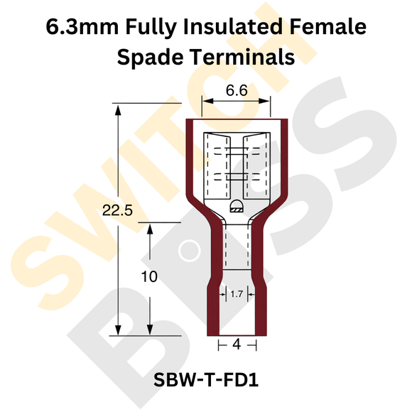 6.3mm Insulated Female Spade Terminals