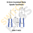 Insulated Male Spade Terminals Blue