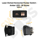 Laser Etched Horizontal Rocker Switch - Amber LED - 90 Styles-91