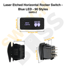 Laser Etched Horizontal Rocker Switch - Blue LED - 90 Styles-93