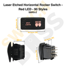 Laser Etched Horizontal Rocker Switch - Red LED - 90 Styles-93