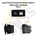 Laser Etched Horizontal Rocker Switch - White LED - 90 Styles-92