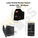 Laser Etched Rocker Switch - Amber LED - 88 Styles-88