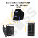 Laser Etched Rocker Switch - Blue LED - 88 Styles-88