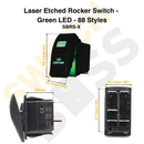 Laser Etched Rocker Switch - Green LED - 88 Styles-88
