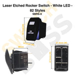 Laser Etched Rocker Switch - White LED - 88 Styles