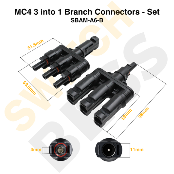 MC4 3 into 1 Branch Connectors - Set