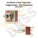 On-Off-On 3 Way Triple Pole Toggle Switch - Non Momentary-7