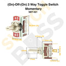Sizing Guide (On)-Off-(On) 3 Way Toggle Switch Momentary