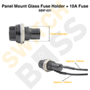 Panel Mount Glass Fuse Holder + 10A Fuse-6