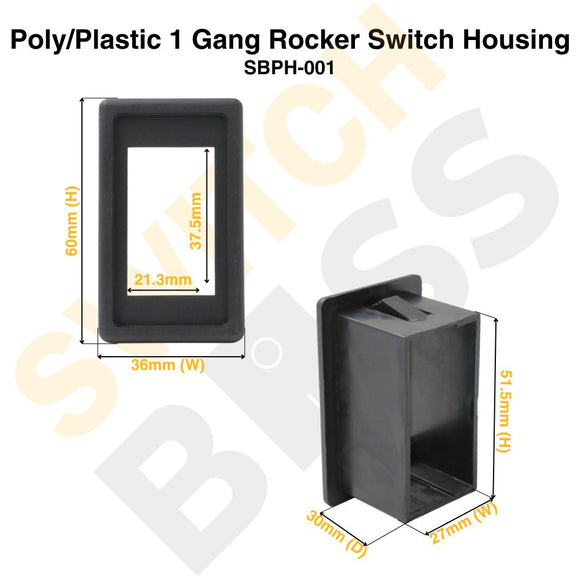 Poly/Plastic 1 Gang Rocker Switch Housing
