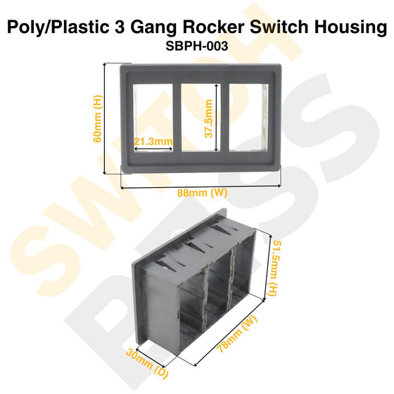 Poly/Plastic 3 Gang Rocker Switch Housing