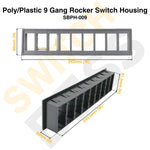 Poly/Plastic 9 Gang Rocker Switch Housing