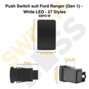 Push Switch suit Ford Ranger (Gen 1) - White LED - 27 Styles-32