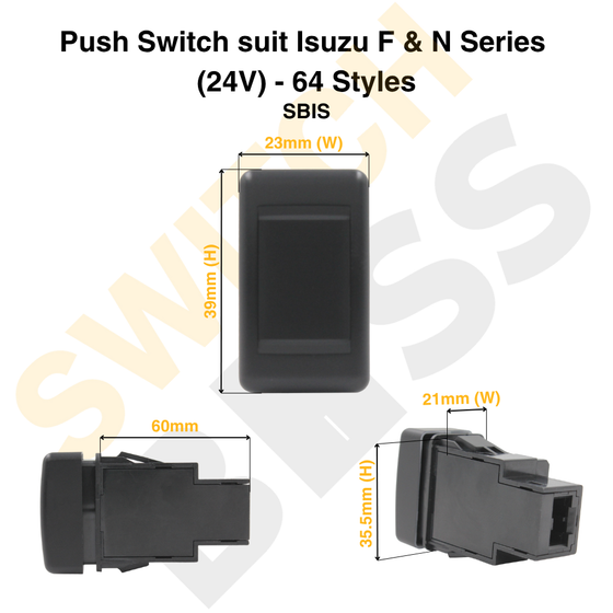 Push Switch suit Isuzu F & N Series (24V) - 64 Styles