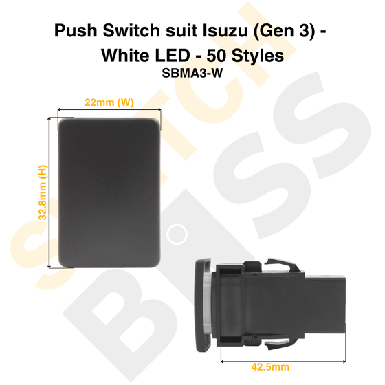 Push Switch suit Isuzu (Gen 3) - White LED - 50 Styles