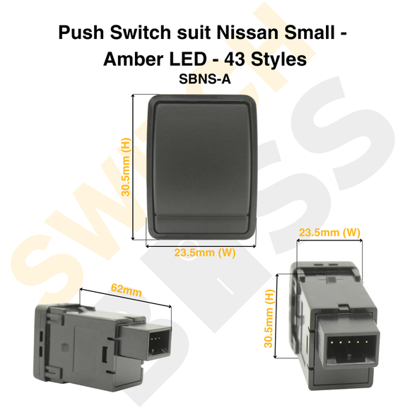 Push Switch suit Nissan Small - Amber LED - 43 Styles