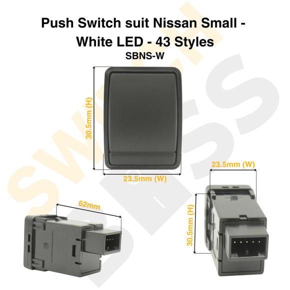 Push Switch suit Nissan Small - White LED - 43 Styles