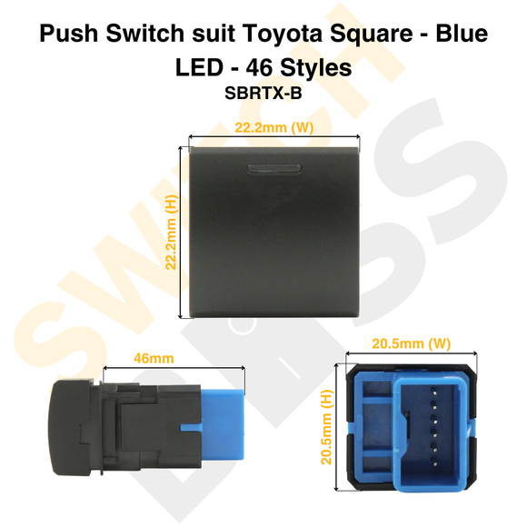 Push Switch suit Toyota Square - Blue LED - 46 Styles