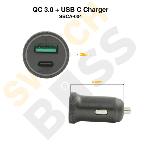QC 3.0 + USB C Charger