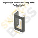 Sizing Guide Right Angle Aluminium 1 Gang Panel
Rocker Switch