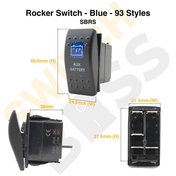 Rocker Switch - Blue - 93 Styles