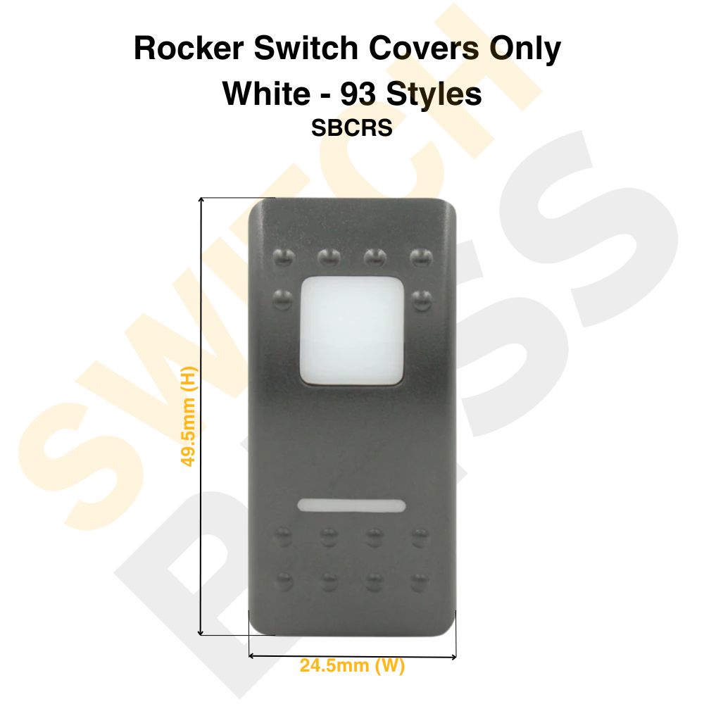 Rocker Switch Covers Only - White - 93 Styles