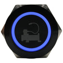 Laser Etched 19mm Push Switch/Blue Ring LED (R19 Series)-2