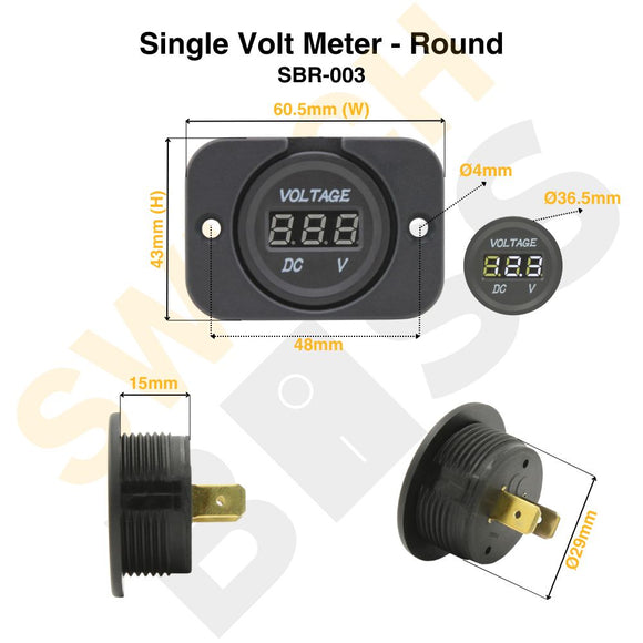 Single Volt Meter - Round
