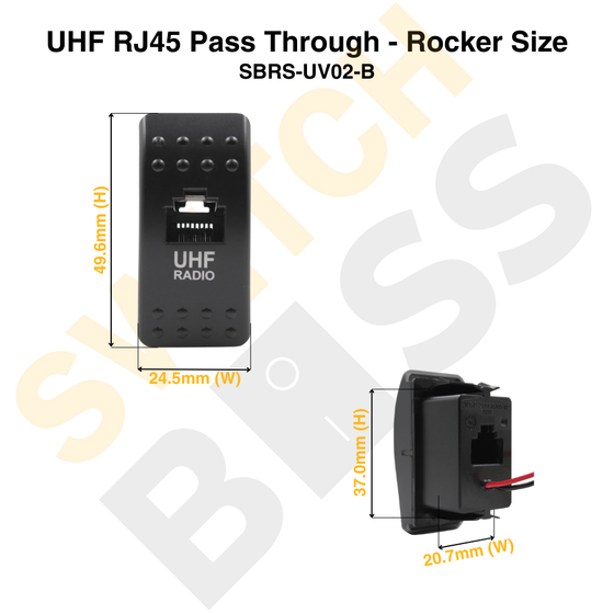 UHF RJ45 Pass Through - Rocker Size