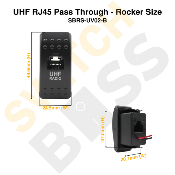 UHF RJ45 Pass Through - Rocker Size