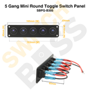 5 Gang Mini Round Toggle Switch Panel-7