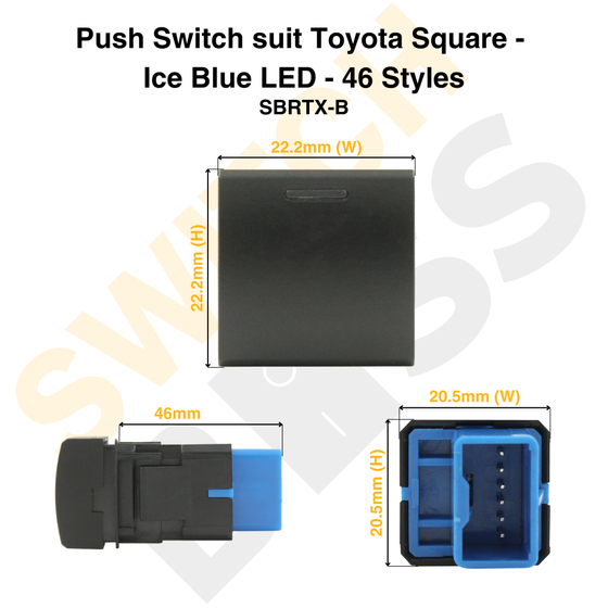 Push Switch suit Toyota Square - Ice Blue LED - 46 Styles