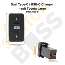 Dual Type-C / USB-C Charger - suit Toyota Large-10