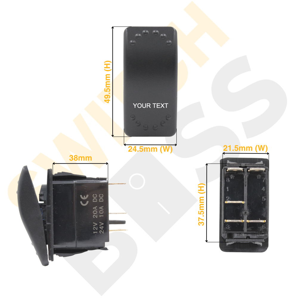 Custom Laser Etched Rocker Switch - 0