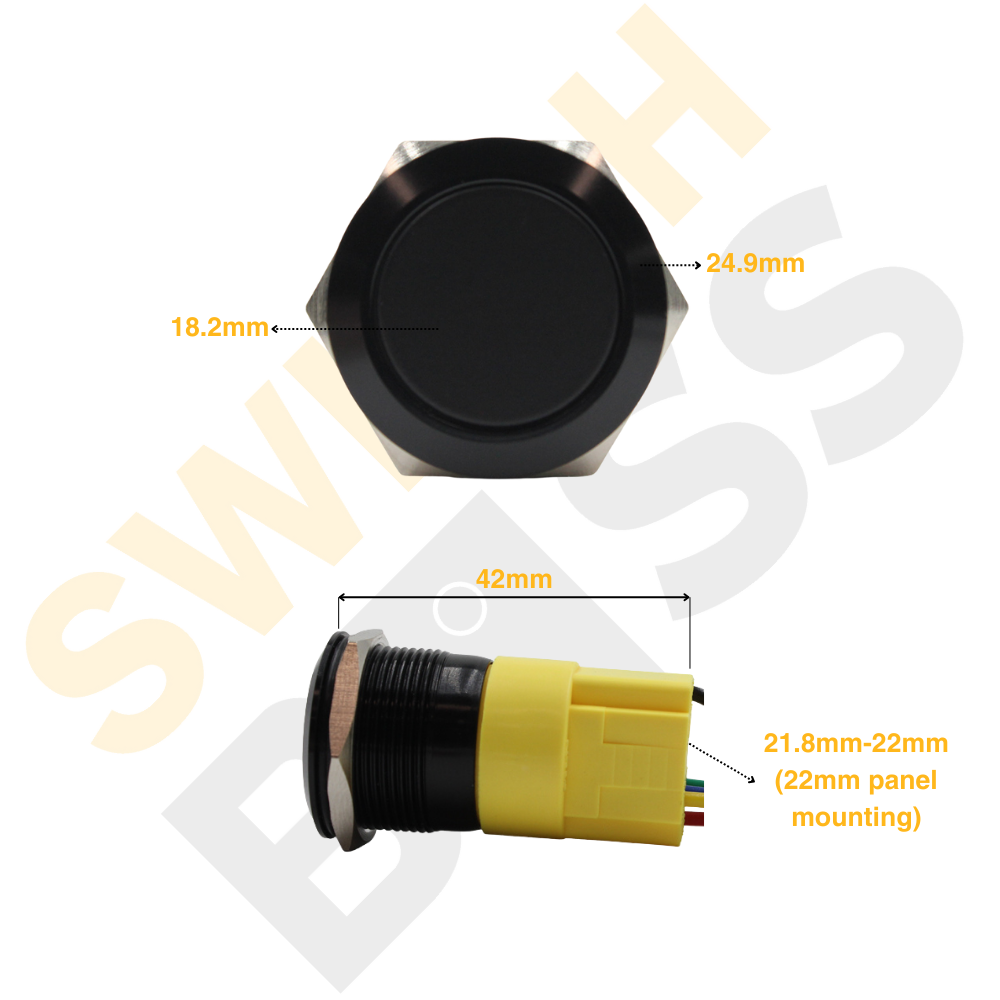 Custom Laser Etched 22mm Push Switch/Centre LED (X22 Series) - 0