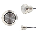 12mm Aluminium (On)-Off Push Button Switch (Pre-Wired)