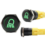 Push Button Switch with Centre Blue LED Lights 3