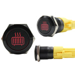 Push Button Switch with Centre Blue LED Heater
