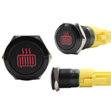 Push Button Switch with Centre Blue LED Heater