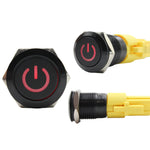 Push Button Switch with Centre Blue LED Power