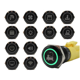 Green 19mm Push Button LED