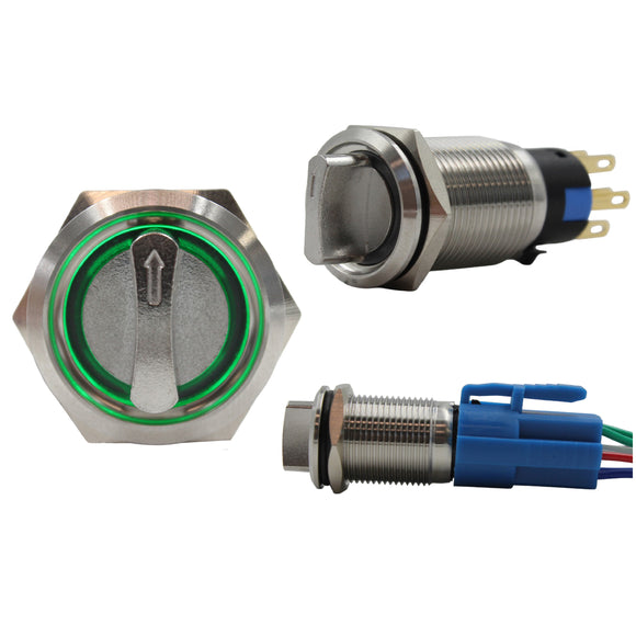 Non-momentary Rotary Switch Green LED