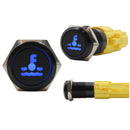 Laser Etched 16mm Blue LED Hot Water