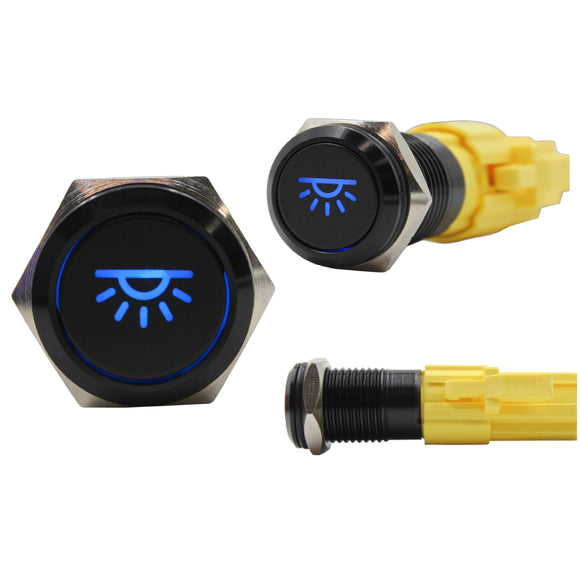 Laser Etched 16mm Blue LED Light 2