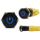 Laser Etched 16mm Blue LED  power