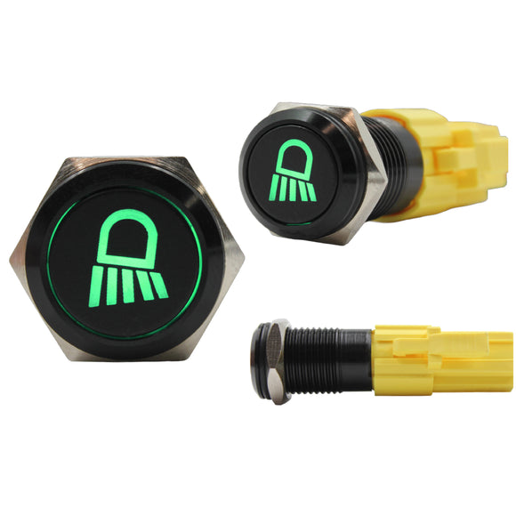 Laser Etched 16mm Green LED Light 3