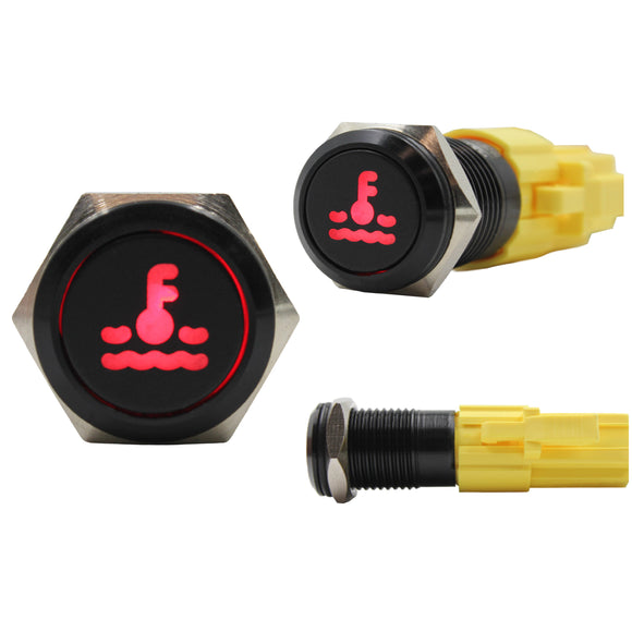 Laser Etched 16mm Red LED Hot water